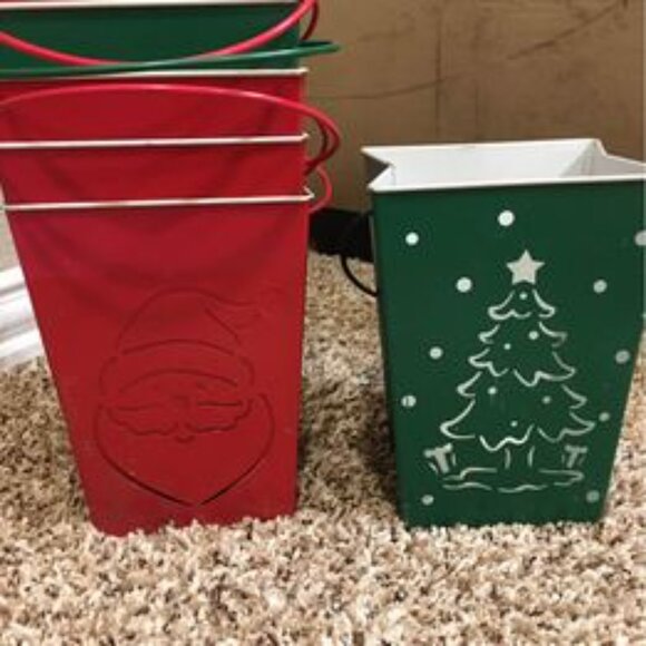 (9) Nine - Metal Christmas Luminary paper Bag Candle Holders - Picture 3 of 6